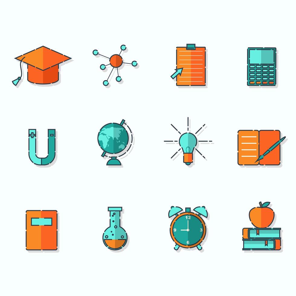 conjunto de iconos de educación vector