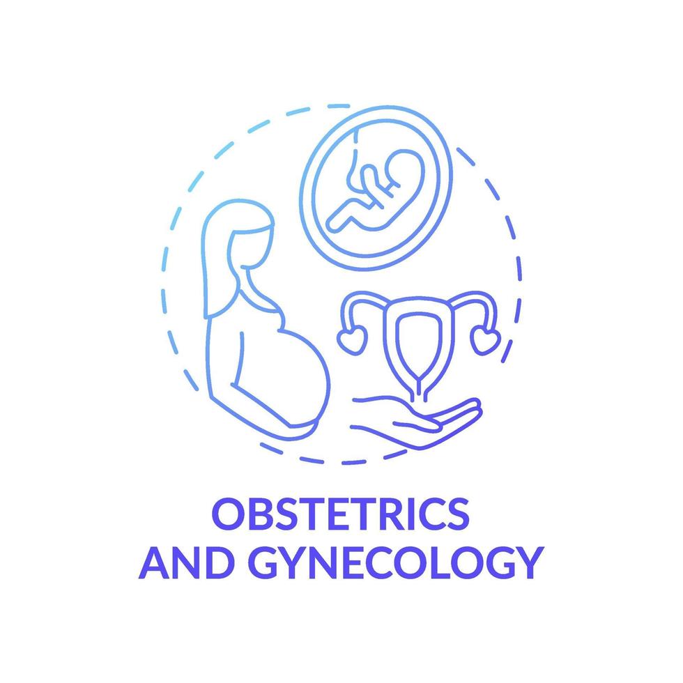 Obstetrics and gynecology blue gradient concept icon vector