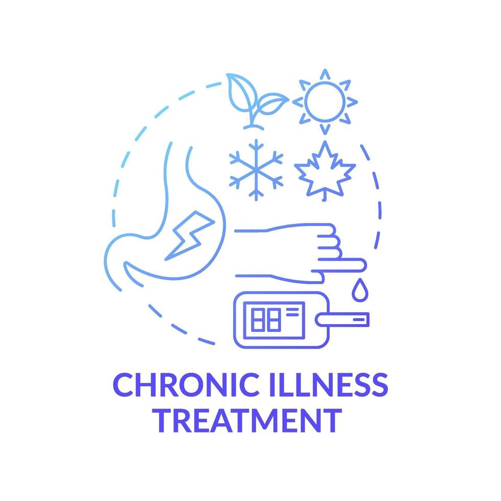 Chronic illness treatment blue gradient concept icon vector