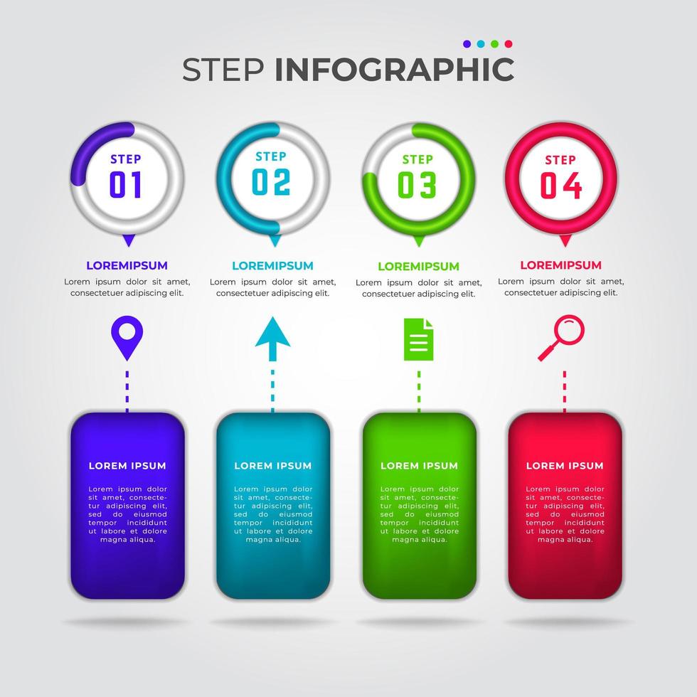 3d Step Business Infographic vector