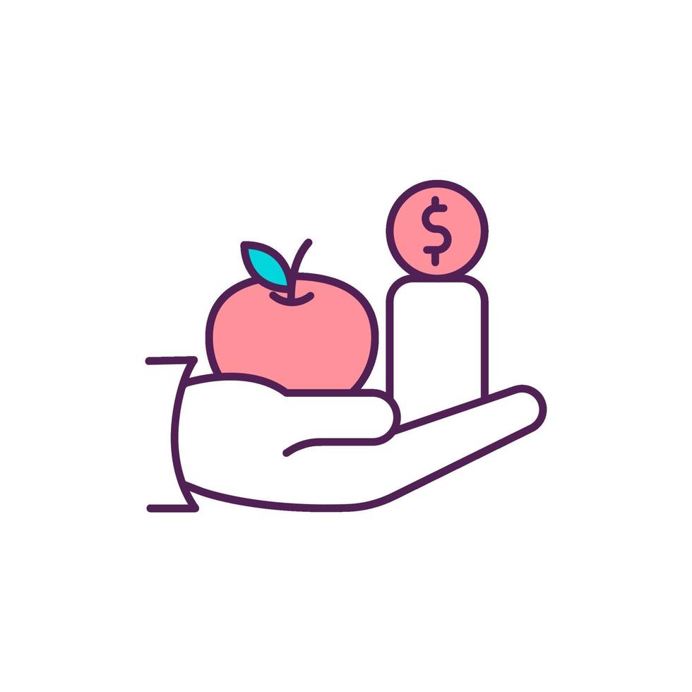 Pro-poor growth approach RGB color icon vector
