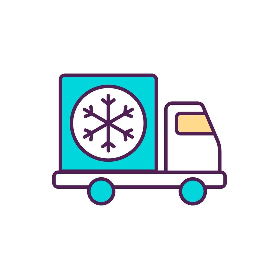 Deep-freeze vaccination delivery RGB color icon vector