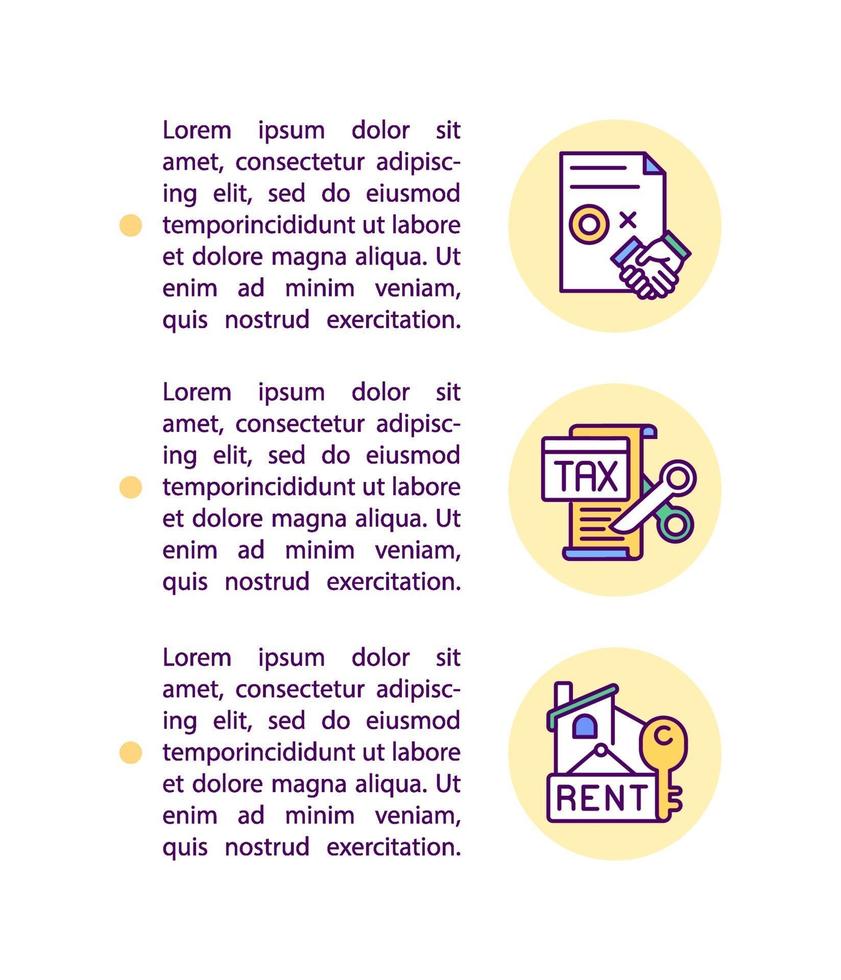 Legal deals concept line icons with text vector