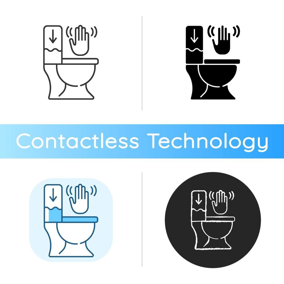 Touchless toilet flush icon vector