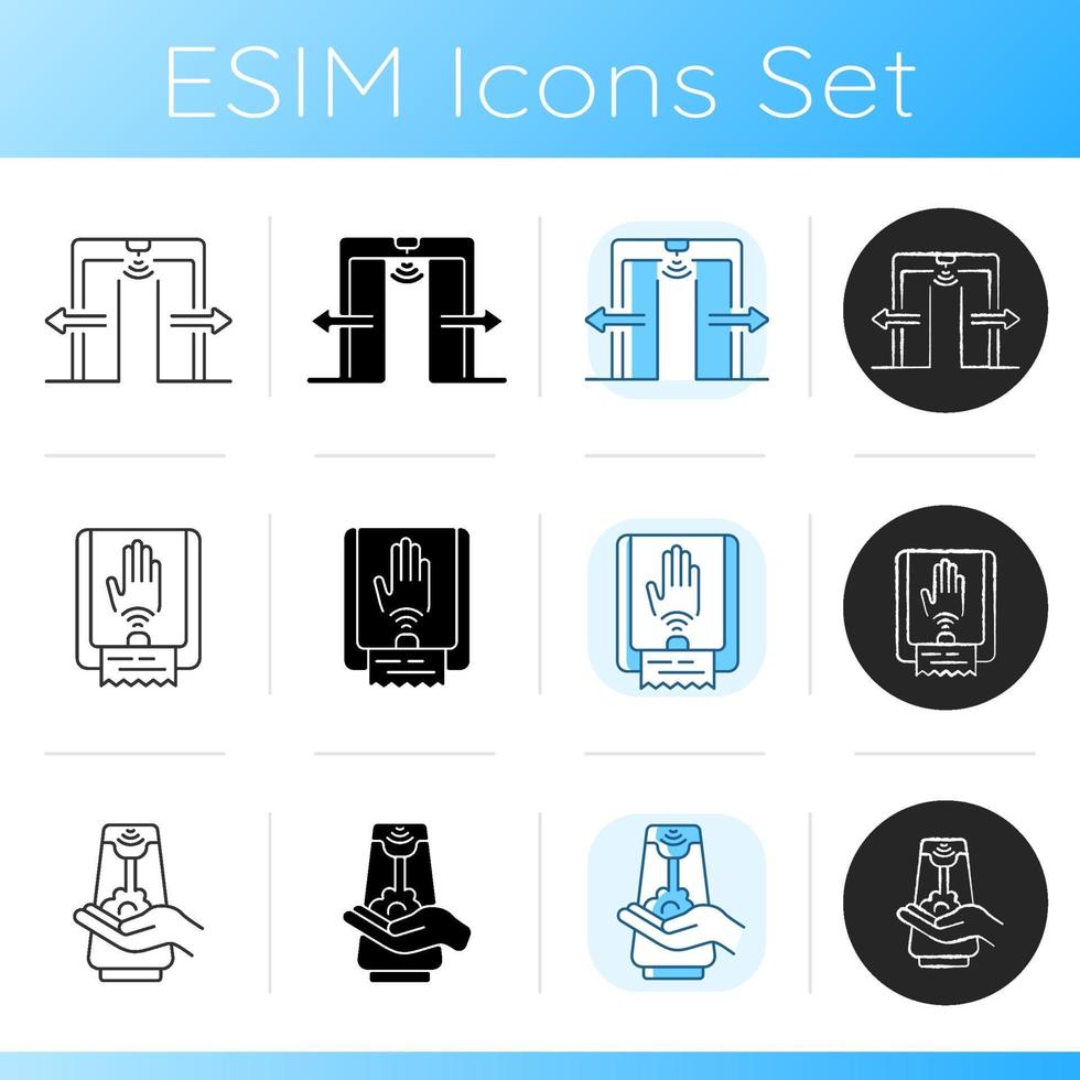 Contactless technology icons set vector