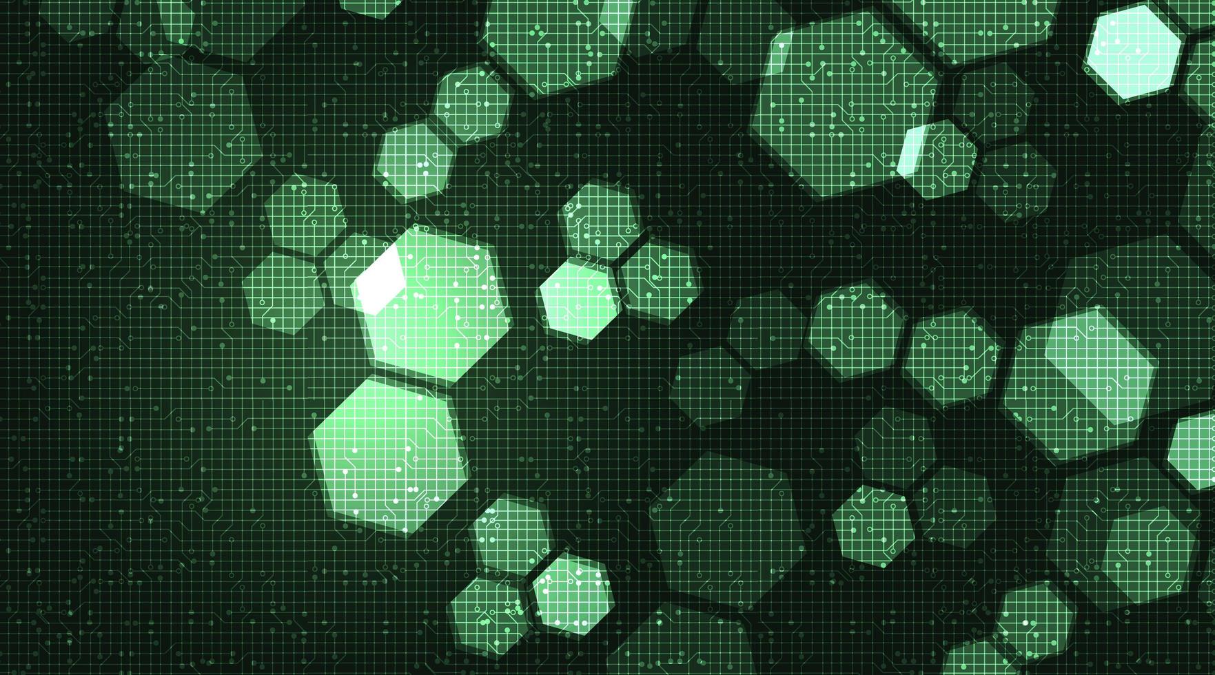 Green Circuit Polygon Technology Background vector