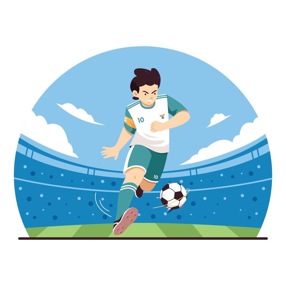 jugador de fútbol pateando diseño de pelota vector