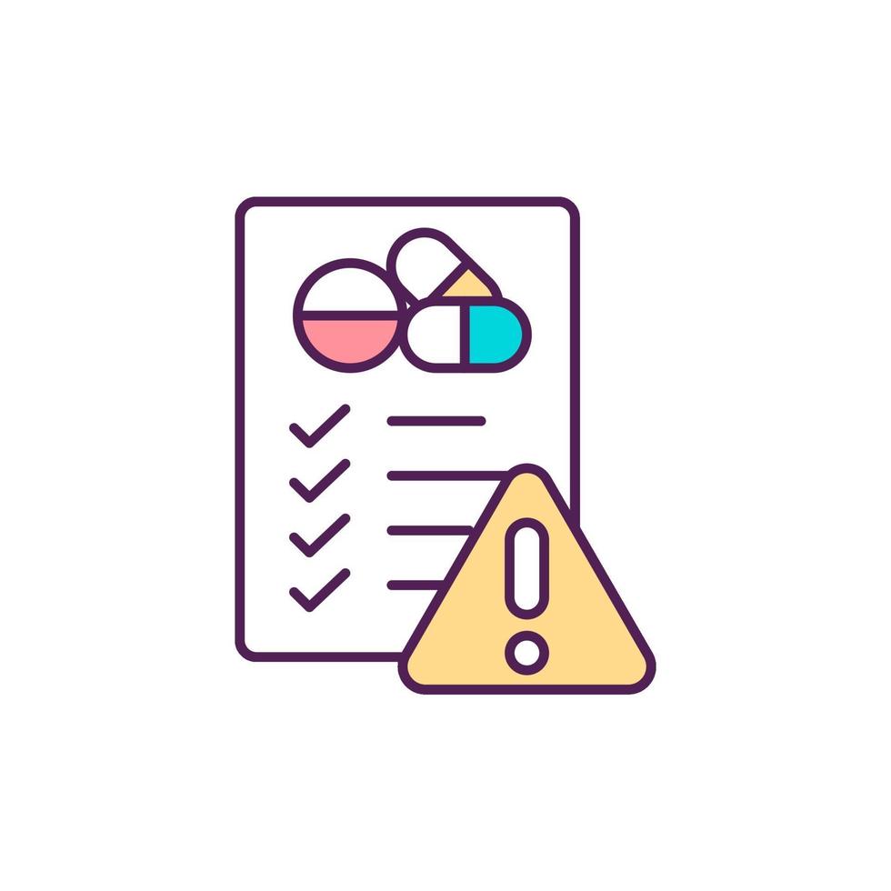 Antibiotics misuse RGB color icon vector