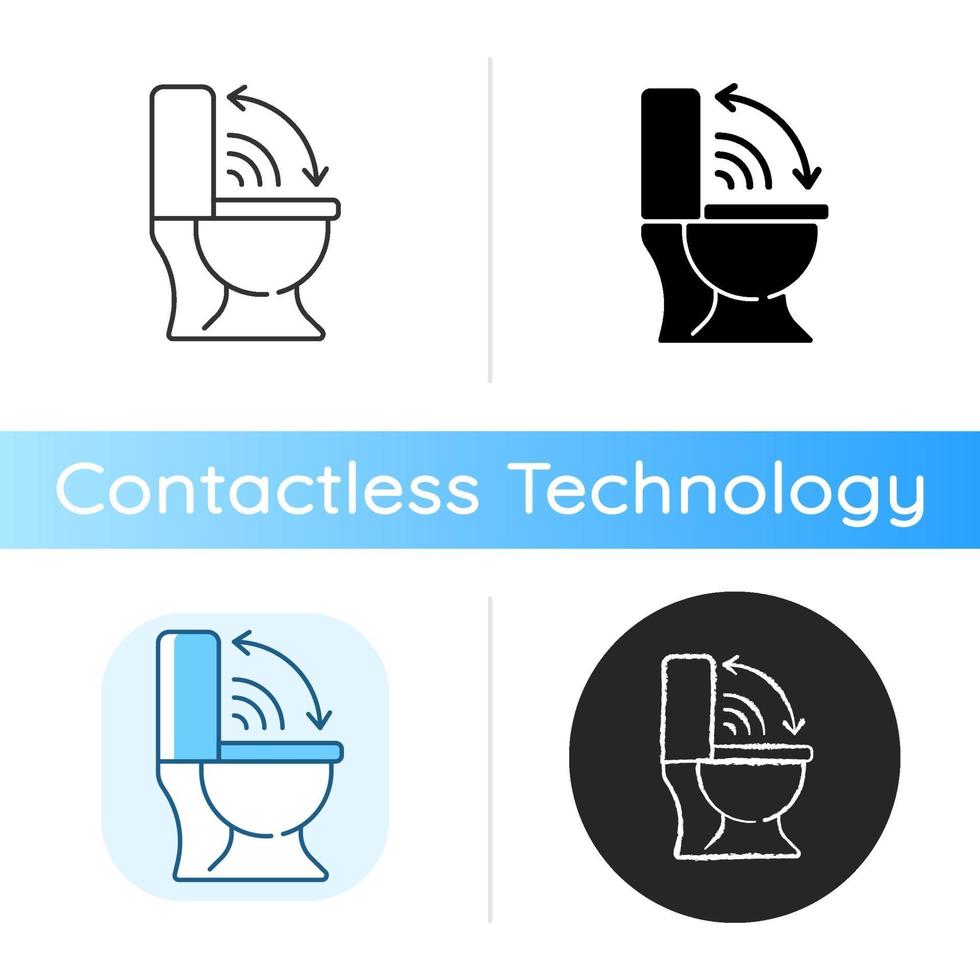 Touchless toilet seat icon vector