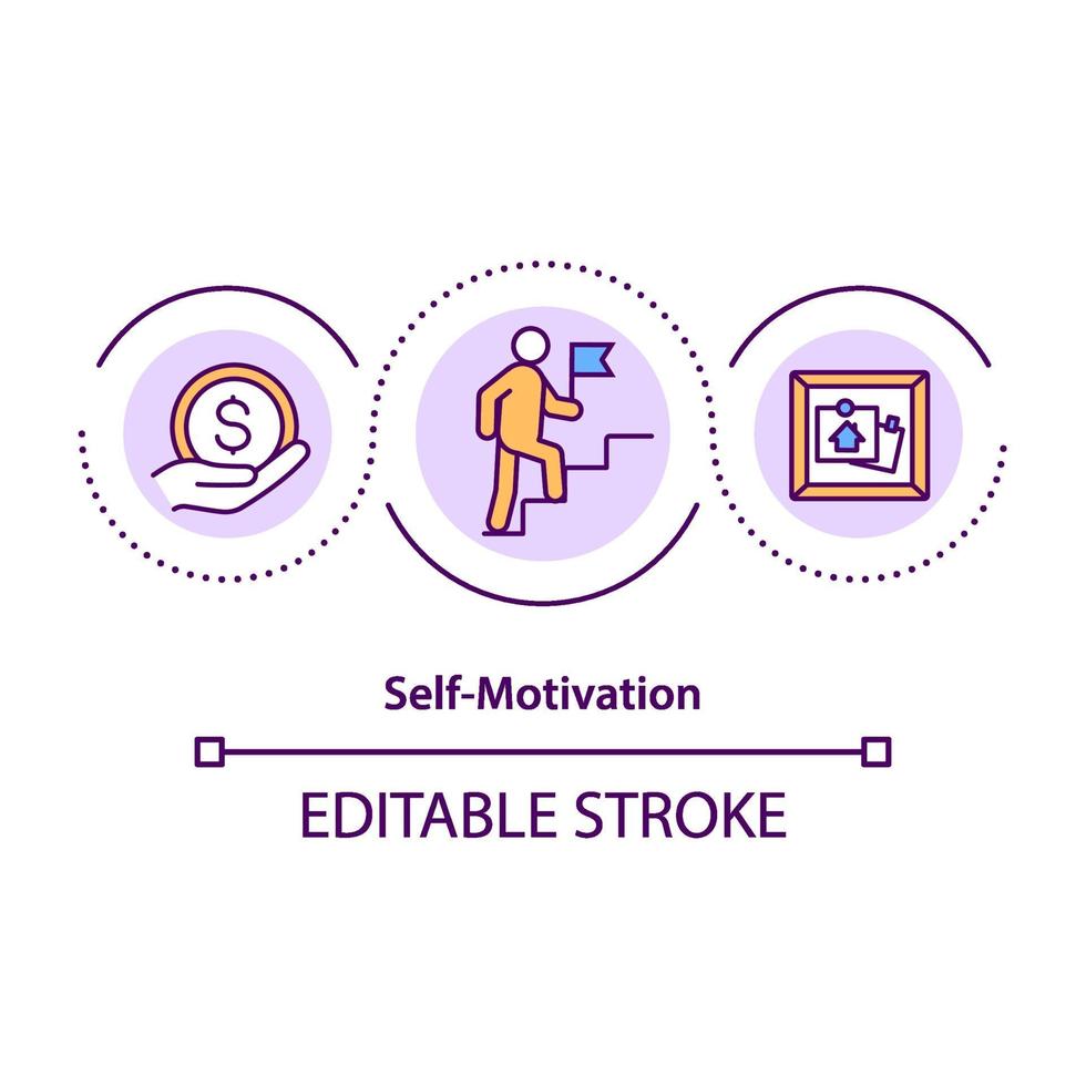 Self-motivation concept icon vector