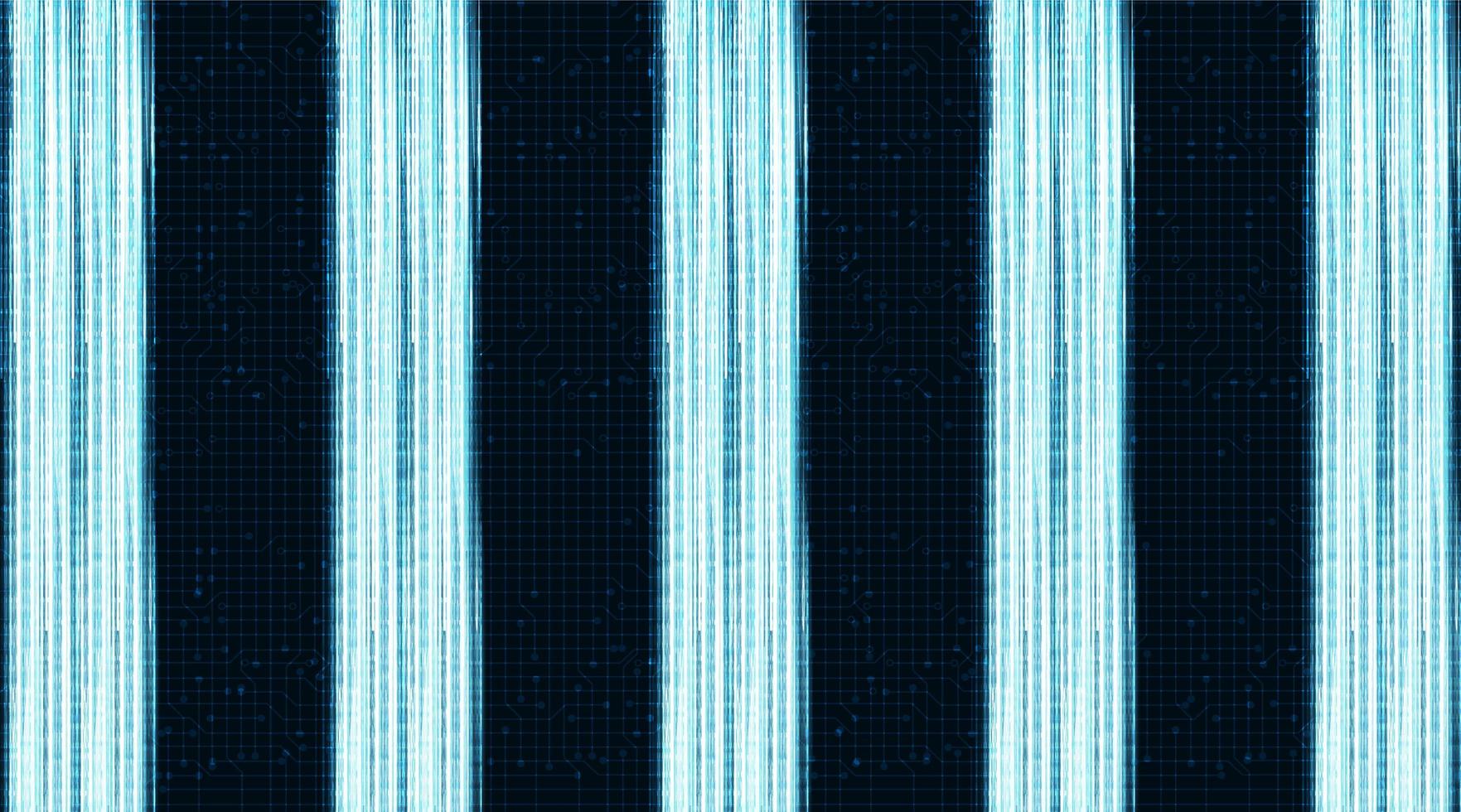 Luz cibernética sobre fondo de circuito de microchip vector
