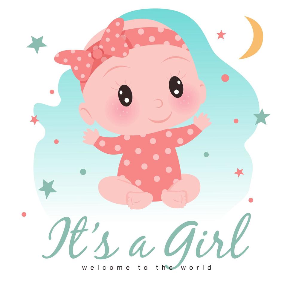 It's A Girl Shower for Baby Girl vector