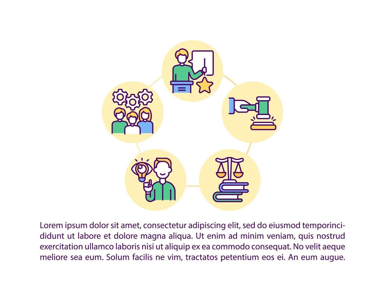 Legal services concept line icons with text vector