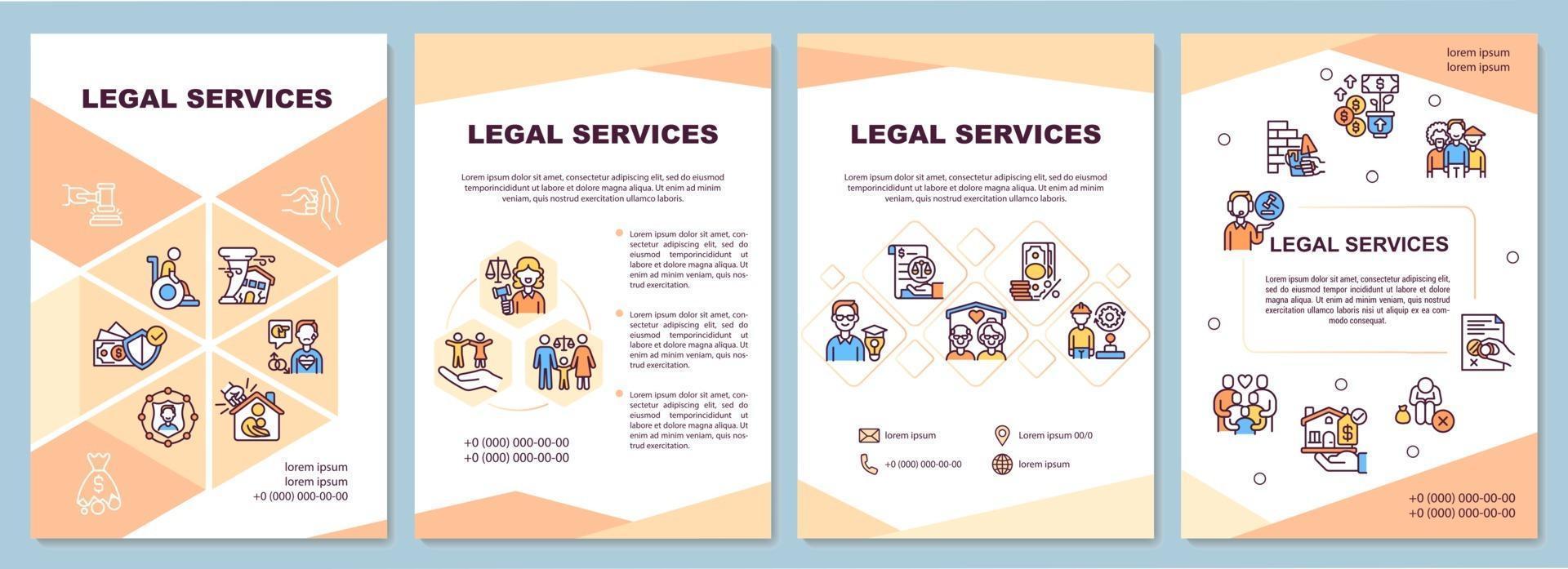 plantilla de folleto de servicios legales vector