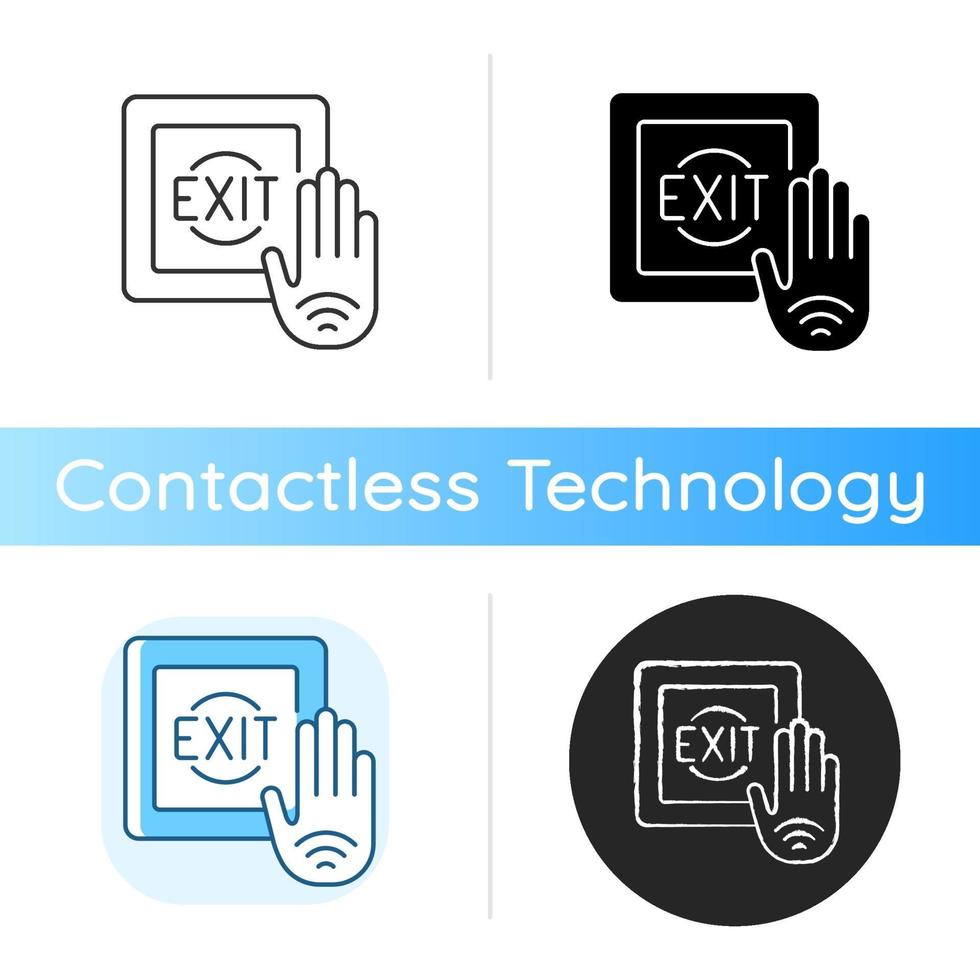 No touch exit switch icon vector