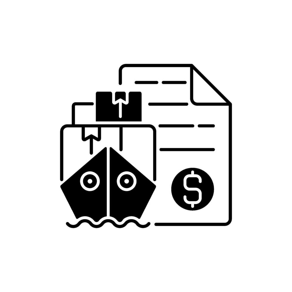 Shipping and freight broker black linear icon vector