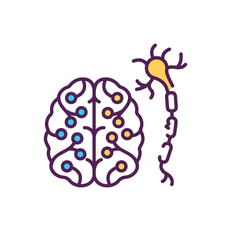 icono de color rgb de neurología vector