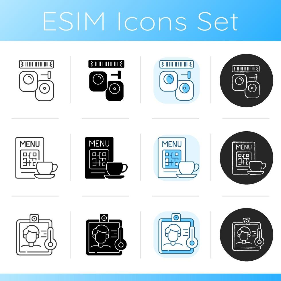 Contactless technology icons set vector