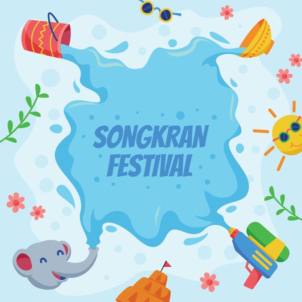 Songkran Festival Background vector