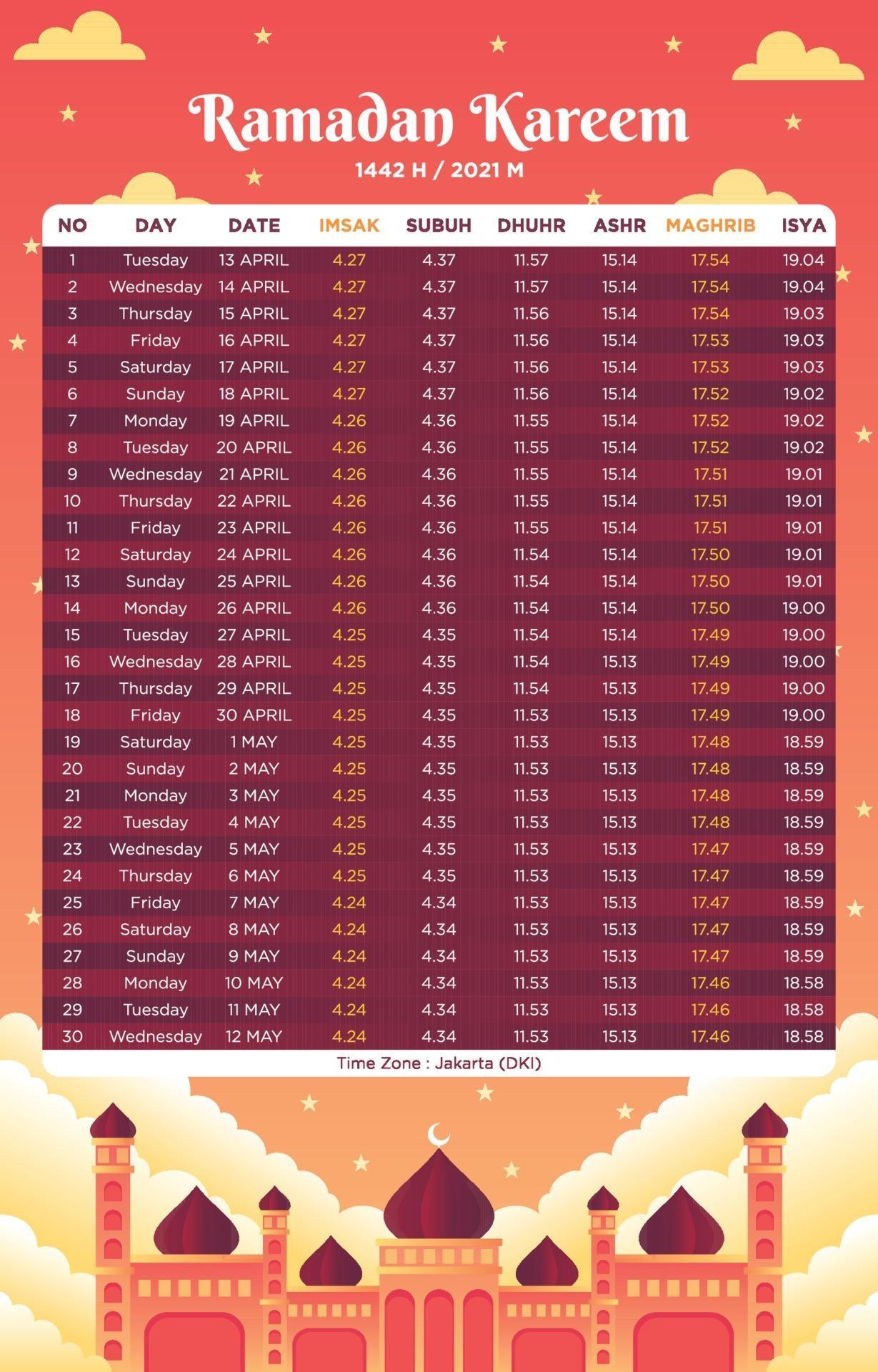 Ramadan Illustrative Calendar 2208038 Vector Art at Vecteezy