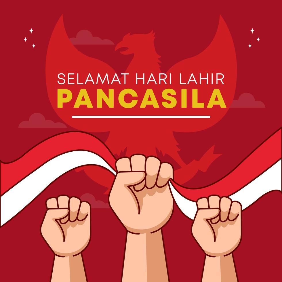 la creación de la celebración pancasila vector