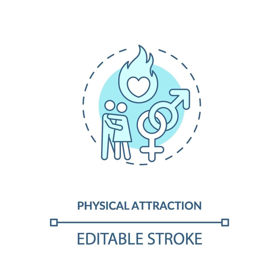 Physical attraction and passion concept icon. vector
