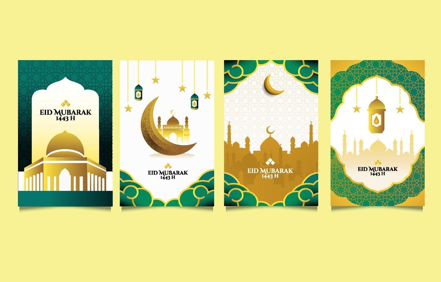 Eid Mubarak Greeting Card Collection vector