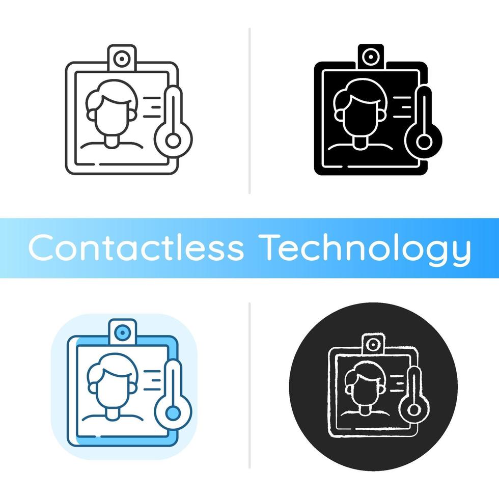 Contactless temperature screening icon vector