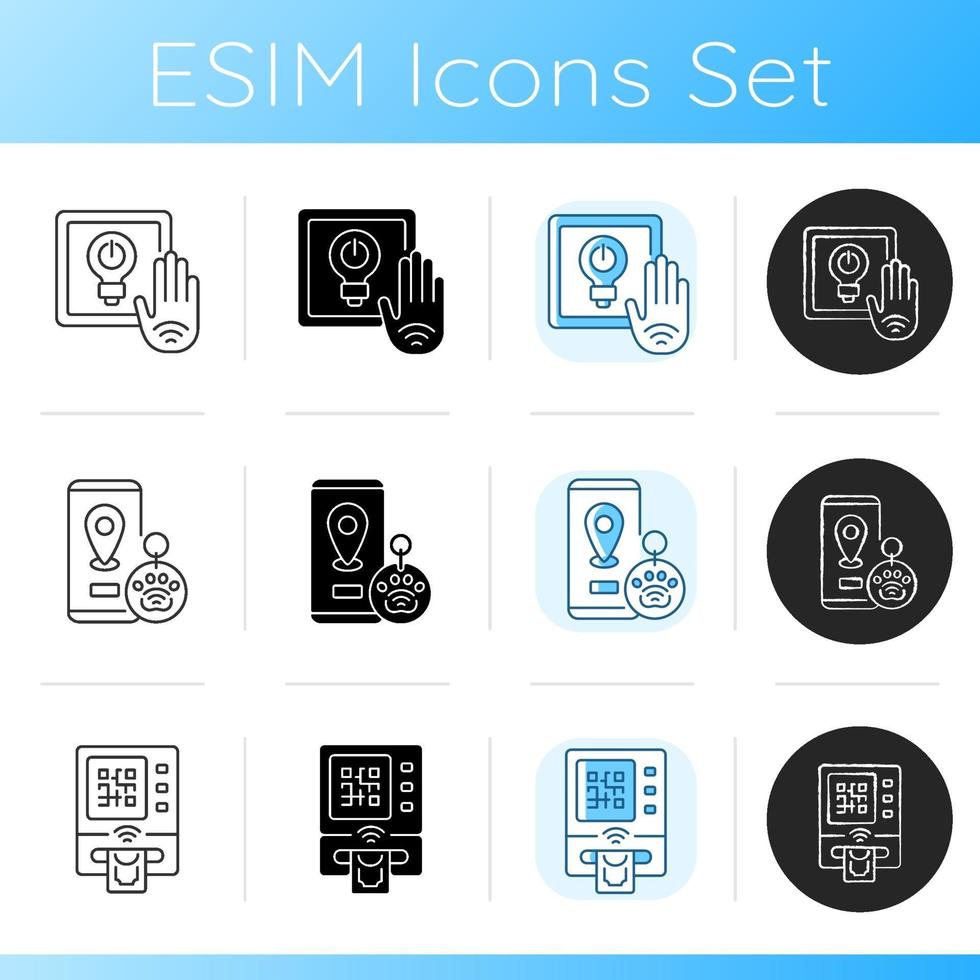 Contactless technology icons set vector