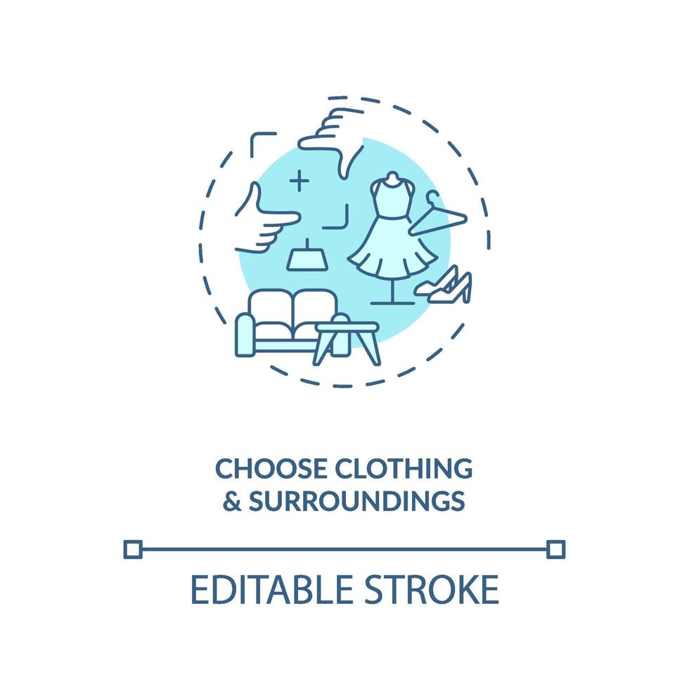 Choose clothing, surroundings concept icon. vector