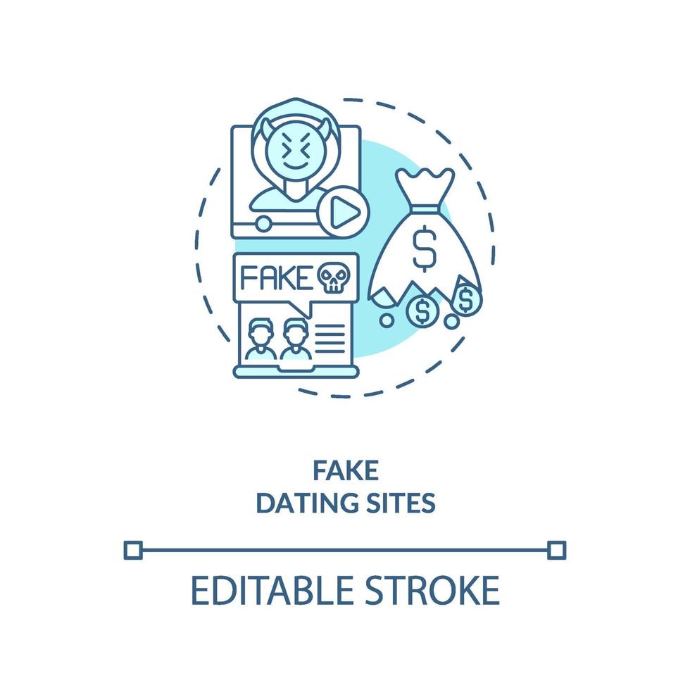 Fake dating website concept icon. vector