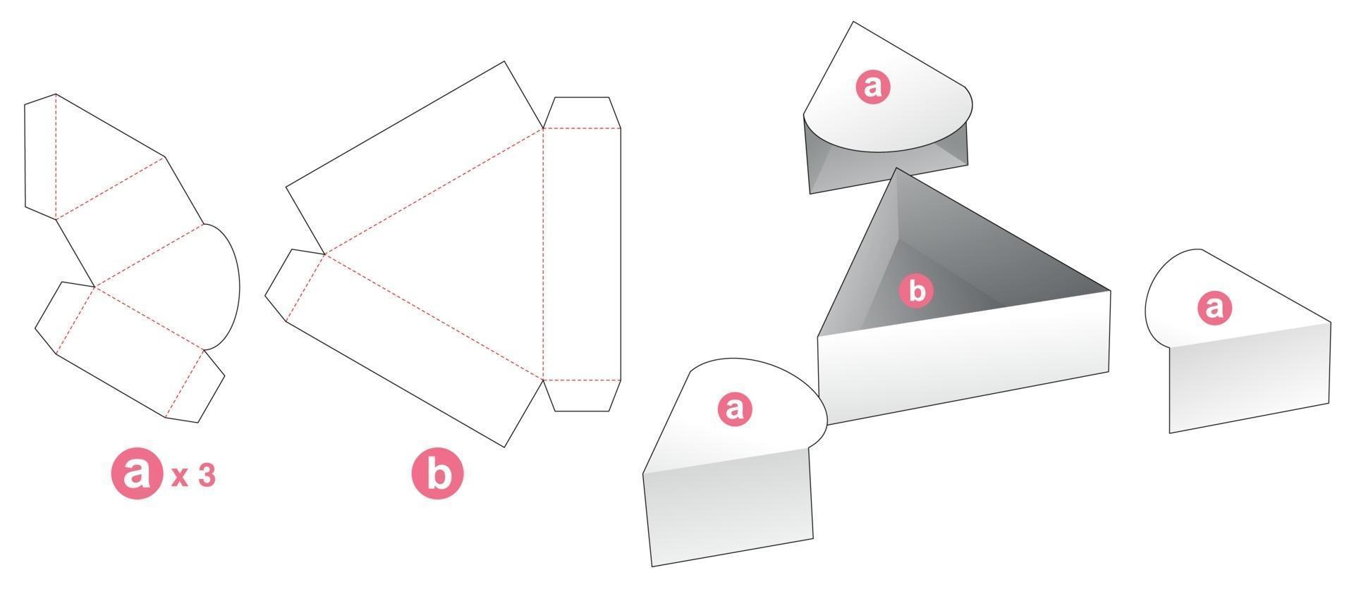 Bandeja triangular con plantilla troquelada de 3 tapas vector