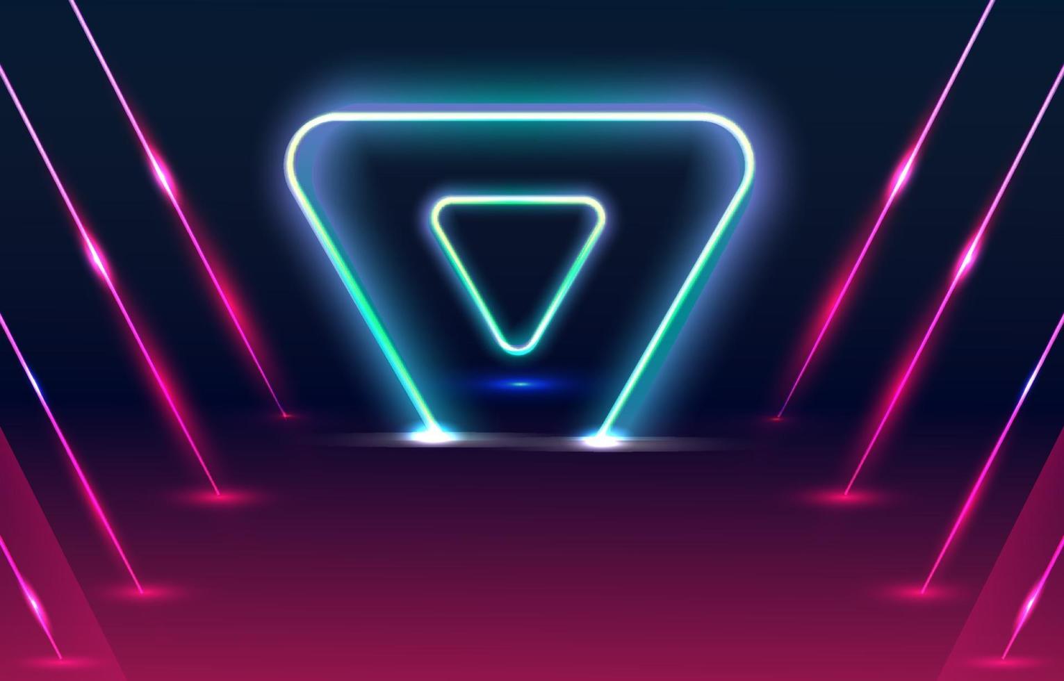 Neon Light Triangle Background vector