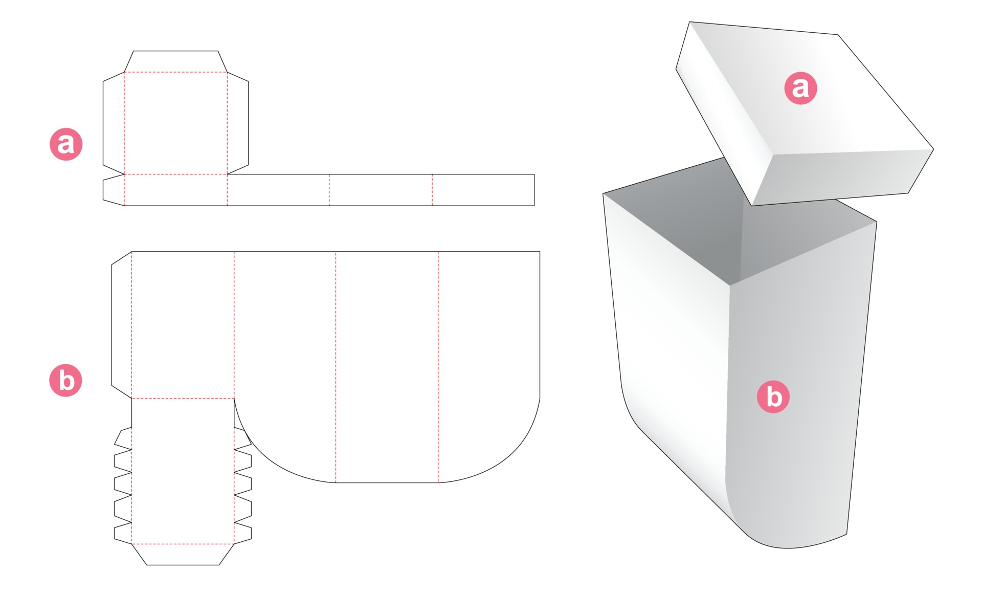 Bottom first. Special 4-Corner Box with Lid.