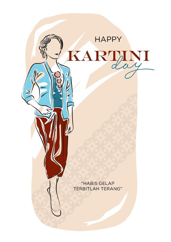 feliz celebración del día de kartini vector