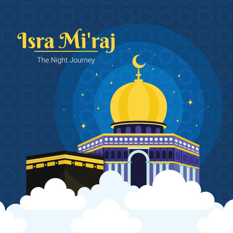 isra mi'raj fondo islámico vector