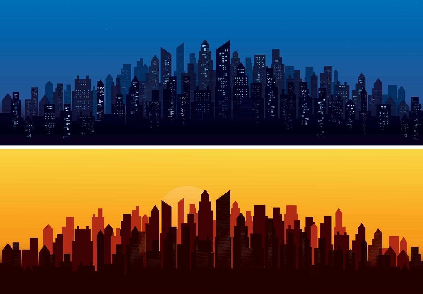 modern city skyline landscape backgrounds vector