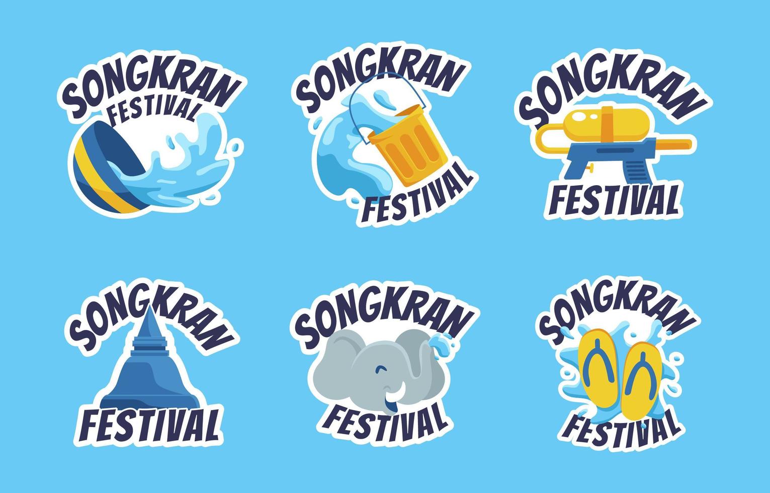 Songkran Festival Sticker vector