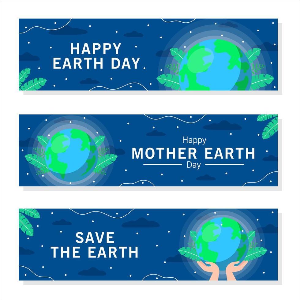 Earth Day Celebration Template Banner Set vector