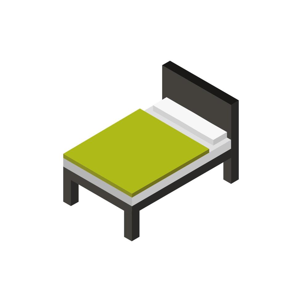 Isometric Bed On White Background vector