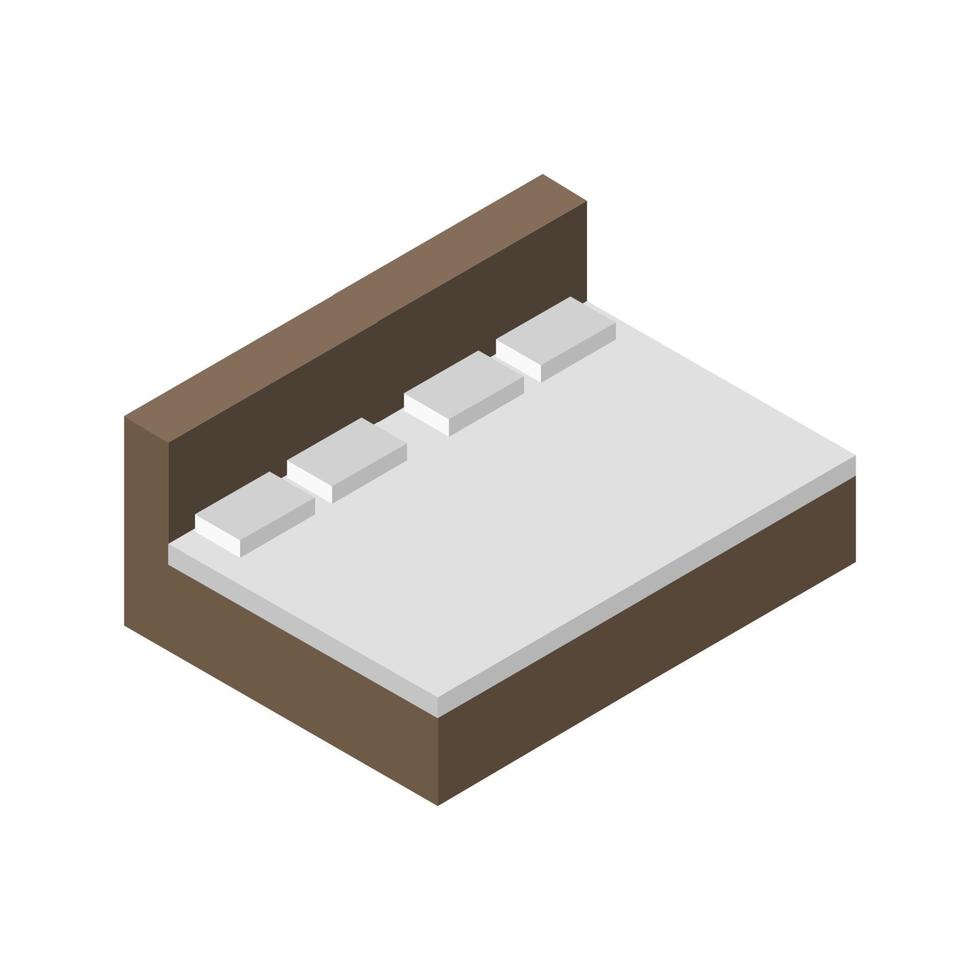 Isometric Bed On White Background vector