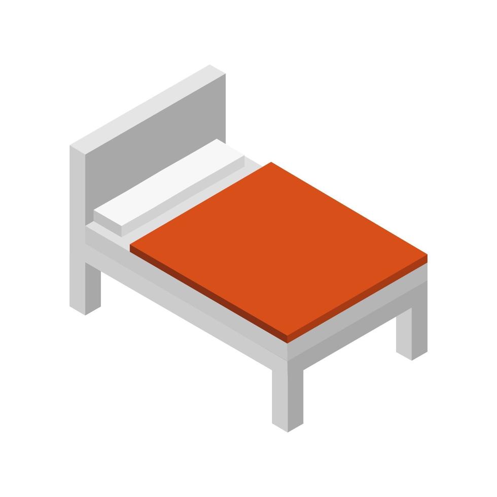 Isometric Bed On White Background vector