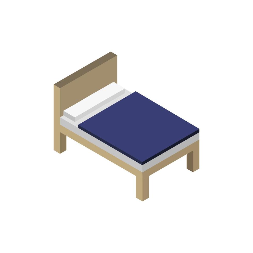 cama isométrica sobre fondo blanco vector