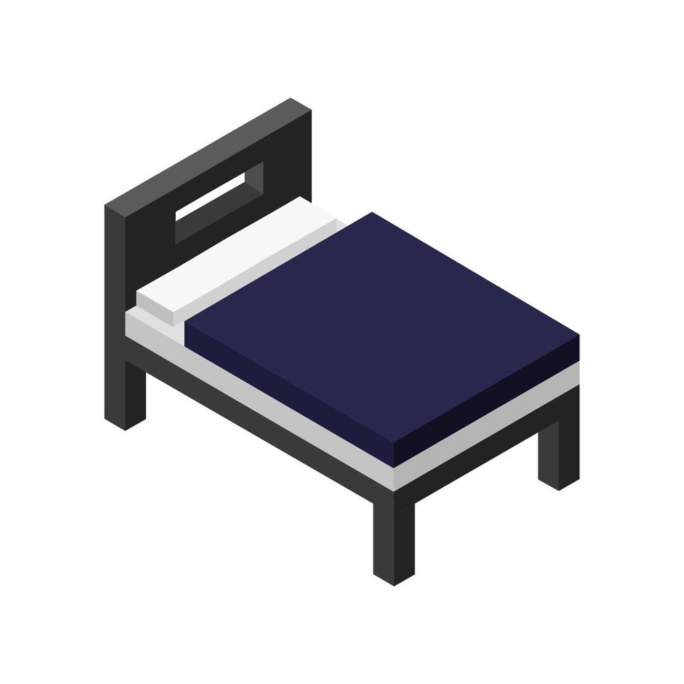 cama isométrica sobre fondo blanco vector