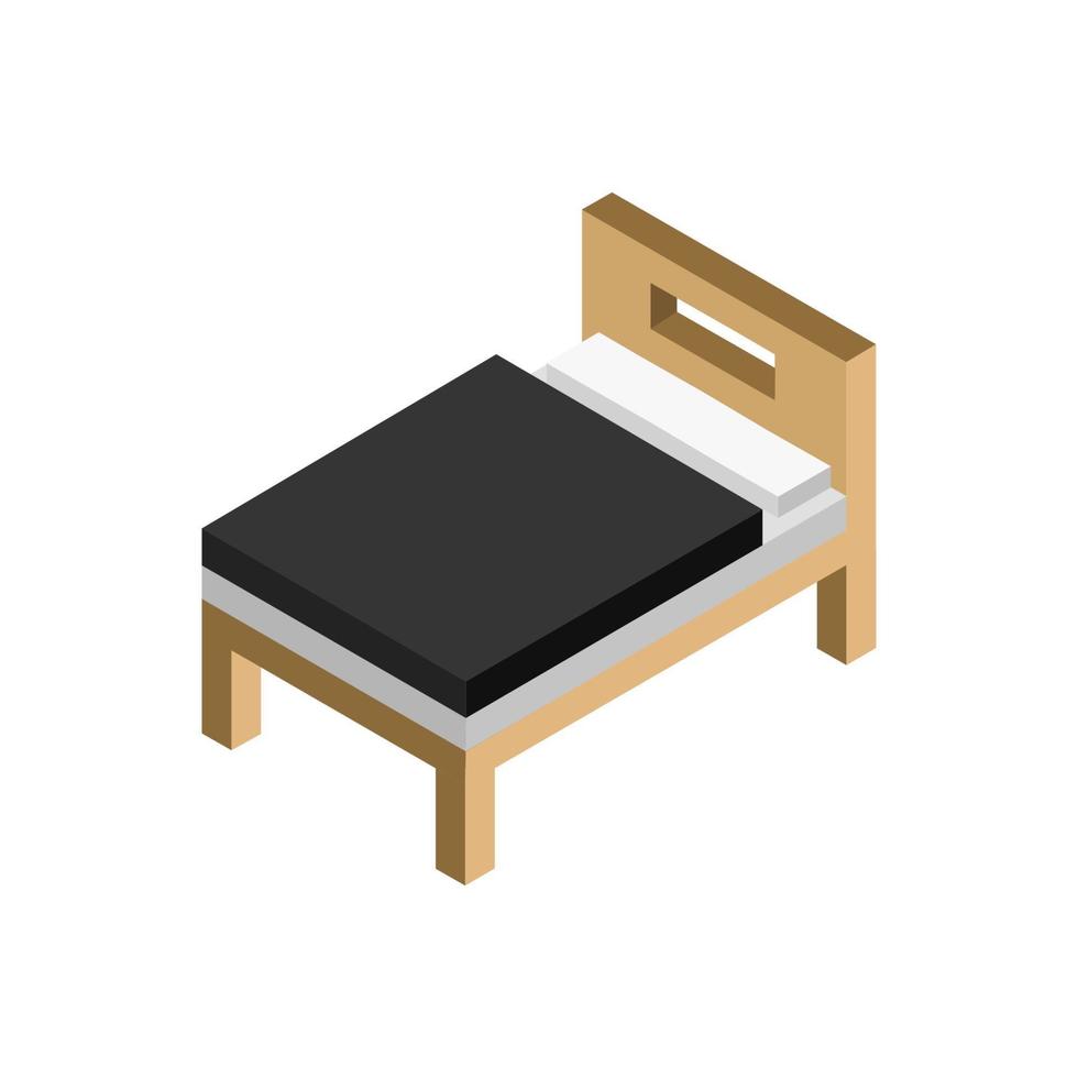 Isometric Bed On White Background vector