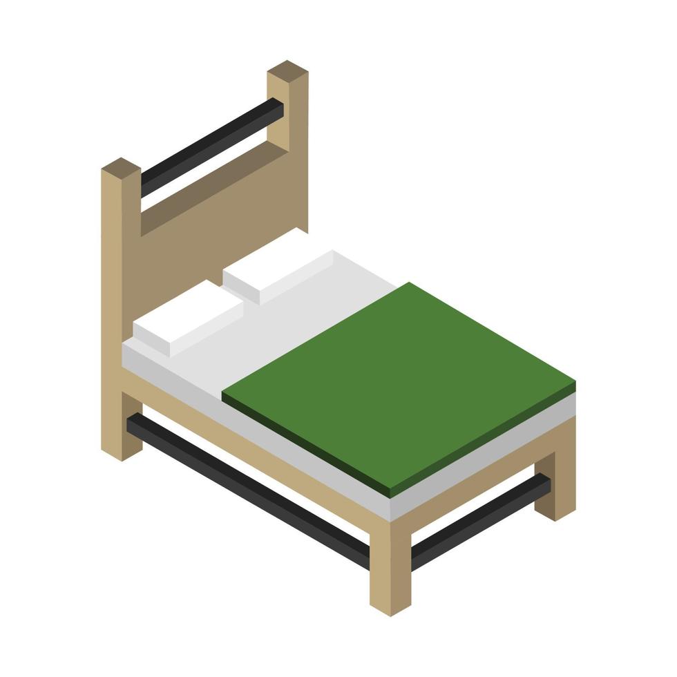 cama isométrica sobre fondo blanco vector