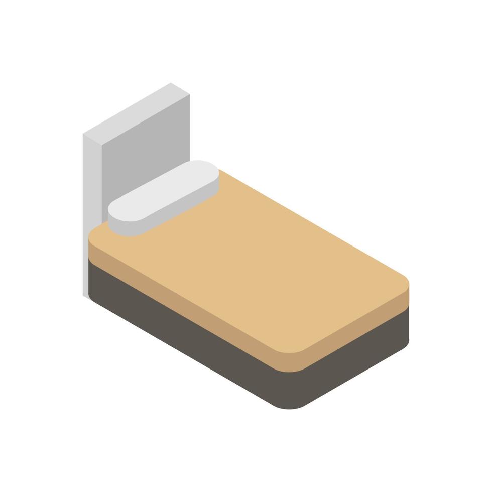 Isometric Bed On White Background vector