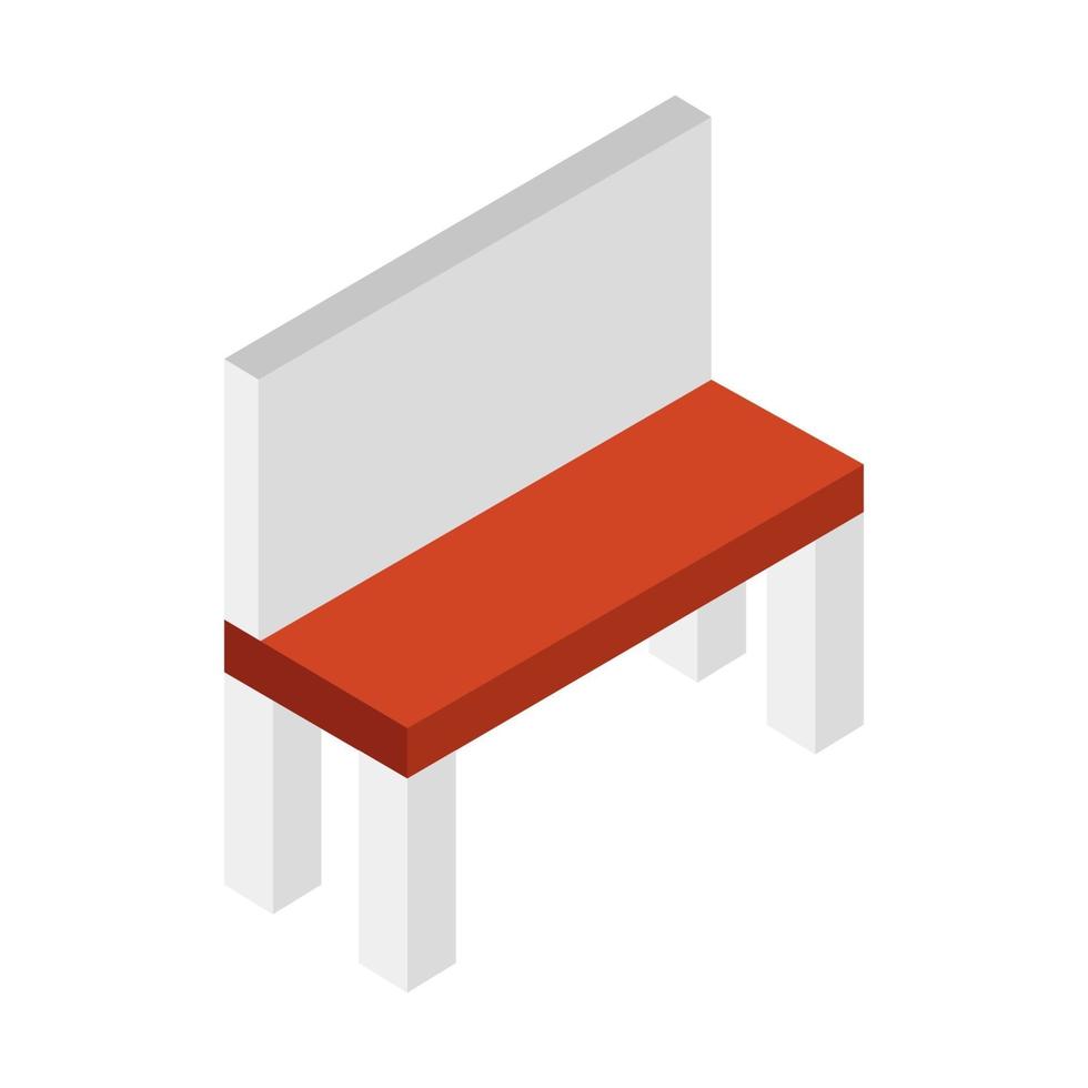 Isometric Bench On White Background vector