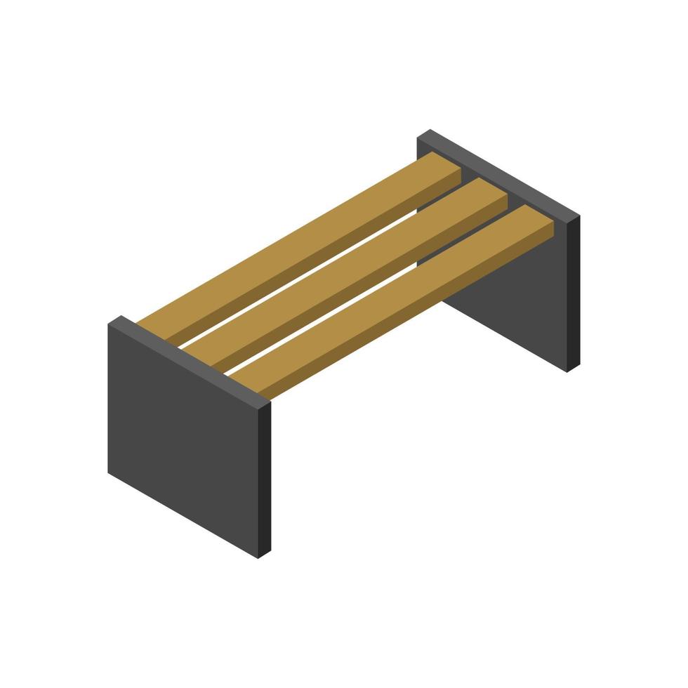 Isometric Bench On White Background vector
