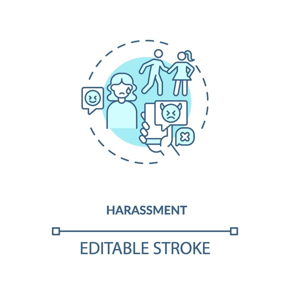 Harassments on daing website concept icon. vector